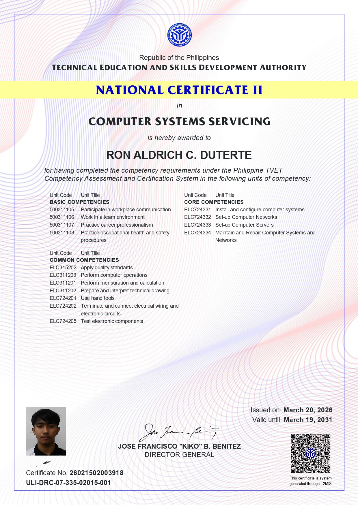 NC II Certificate